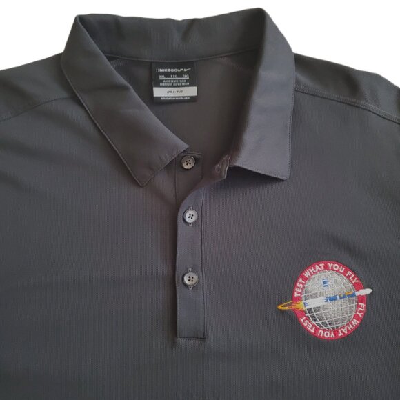 Nike Men's Charcoal Gray Polo Style Golf Shirt with Delta Launch Logo, Size XXL - Picture 1 of 11